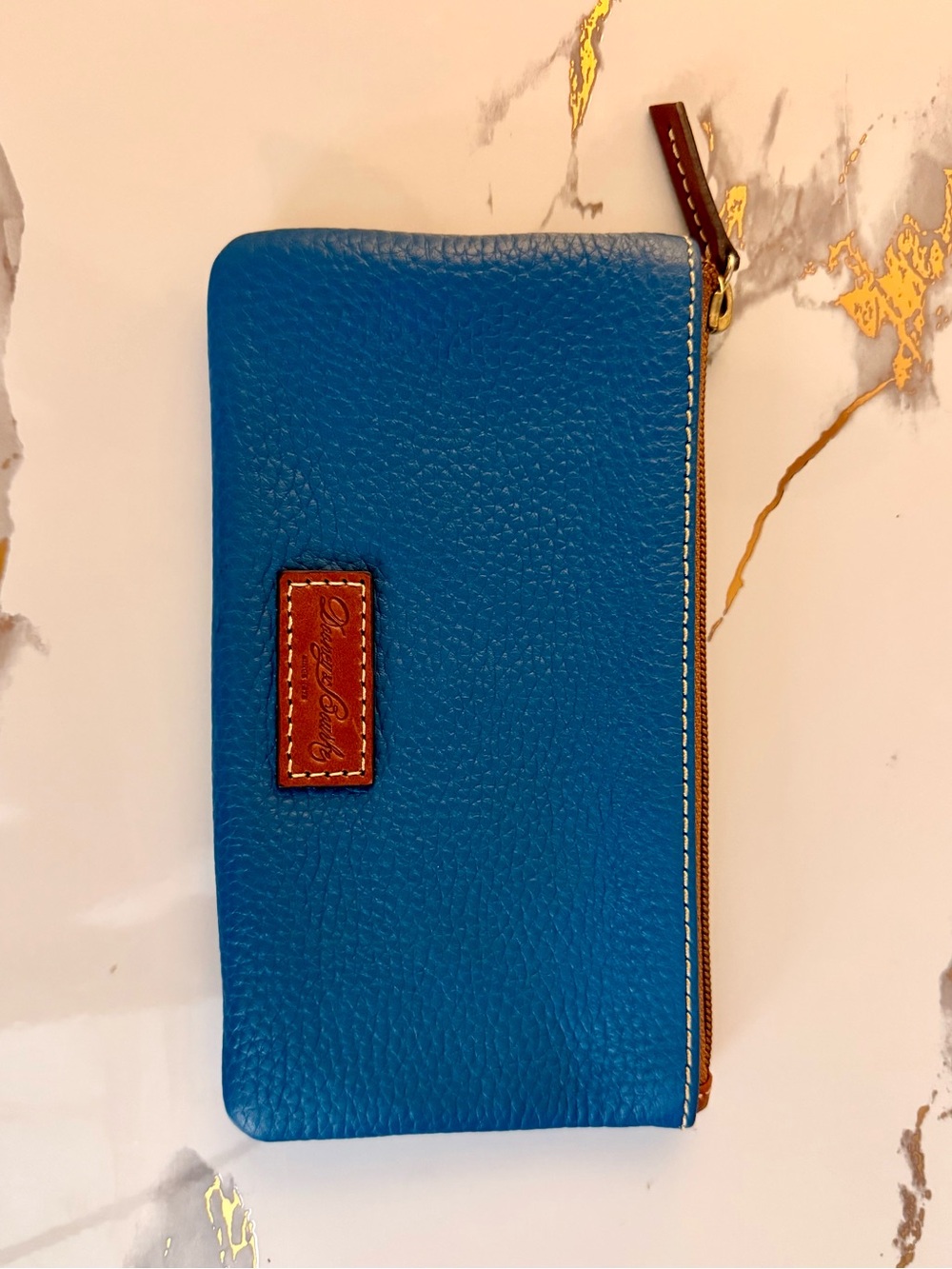 Small Dooney & Bourke Leather Zip Wallet Blue